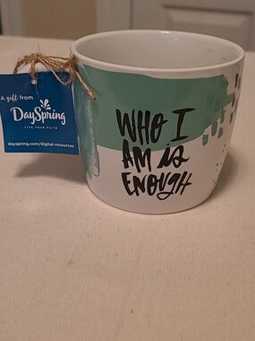 DaySpring Ceramic White & Teal Inspirational Mug